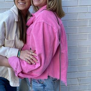 POL Vibrant Pink Corduroy Jacket